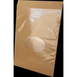 BOLSA PAPEL C/VENTANA Y CIERRE 20 X 30 CM 200/10PZ