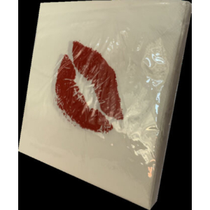 SERVILLETAS DECORADAS 33x33 KISS PINK LINES