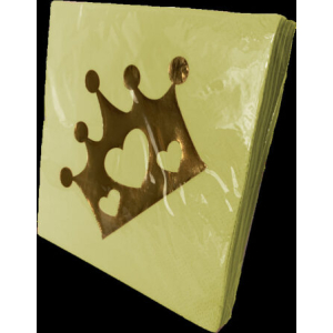 SERVILLETAS DECORADAS 25x25 YELLOW CROWN