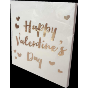SERVILLETAS DECORADAS 25x25 VALENTINES